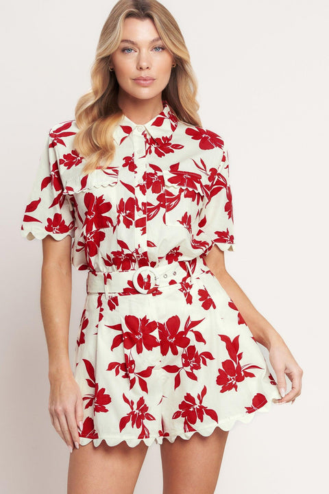 FLORAL KISS WOVEN SHORT