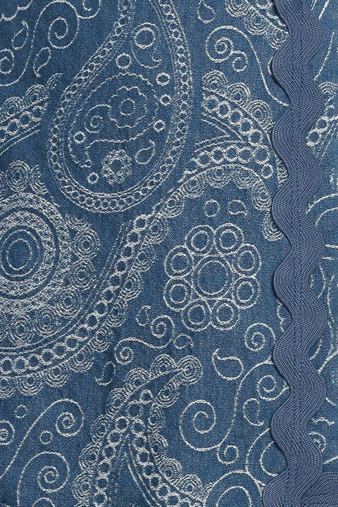BOHO PAISLEY SCALLOP DENIM SKORT