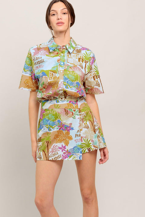 SUNSHINE GETAWAY WOVEN SKORT