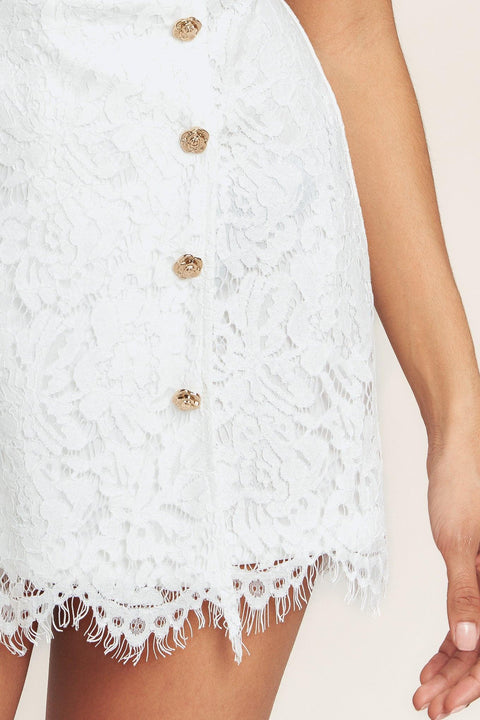 CONFIDENTLY YOURS WOVEN LACE SKORT ROMPER