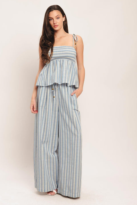 COASTAL DAY STRIP WOVEN PANTS