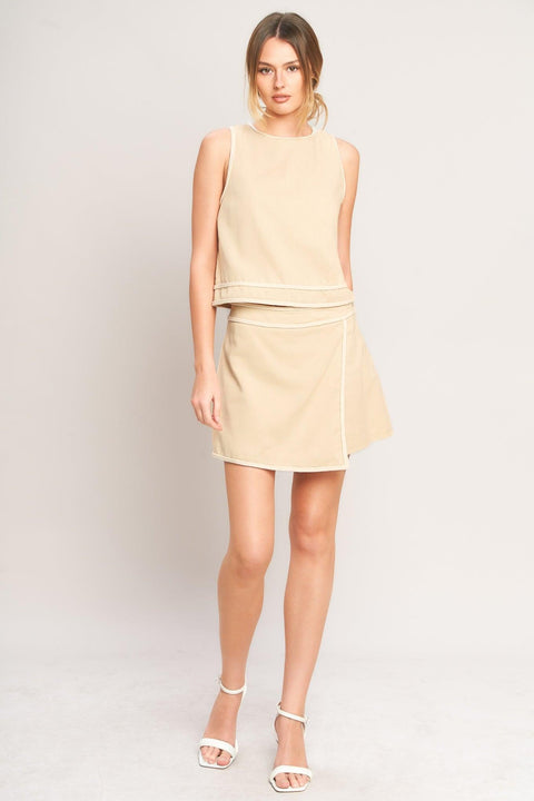 ELEVATED ESSENTIAL WOVEN SKORT