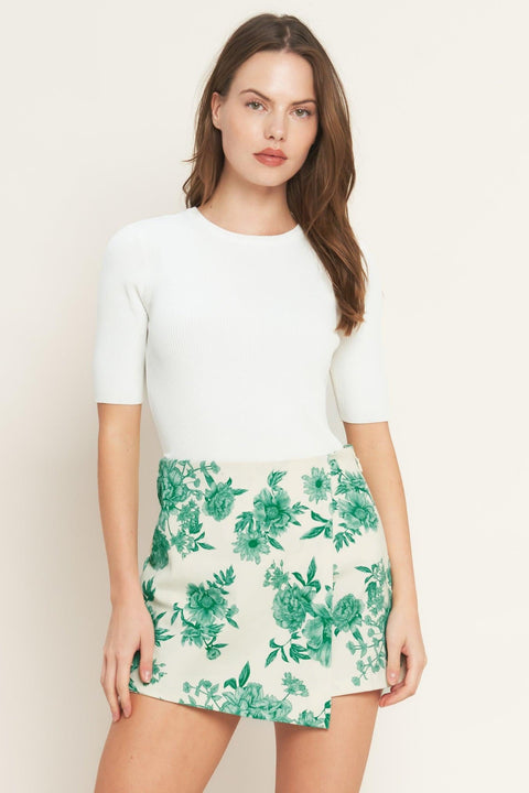 BOTANICAL POP WOVEN SKORT