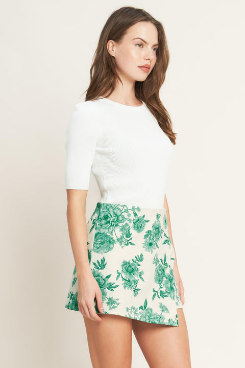 BOTANICAL POP WOVEN SKORT