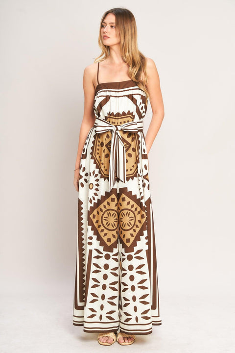 EARTHY ELEGANCE BOHO WOVEN JUMPSUIT