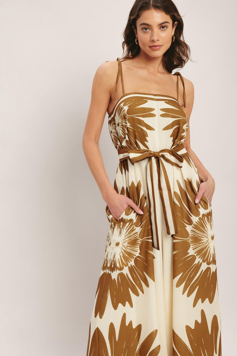 DESERT SUNBURST WOVEN JUMPSUIT