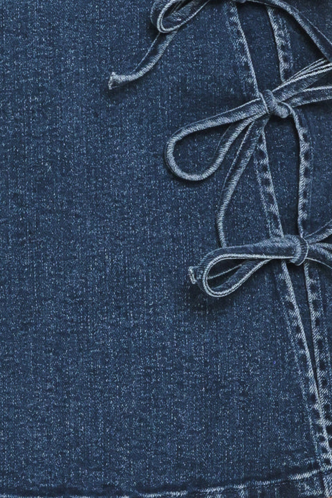 STREET TIE DENIM SKORT
