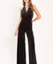 SHIMMERED ESPRESSO VOW VELVET JUMPSUIT