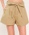 BEIGE MORNING FLUTTER WOVEN SHORTS