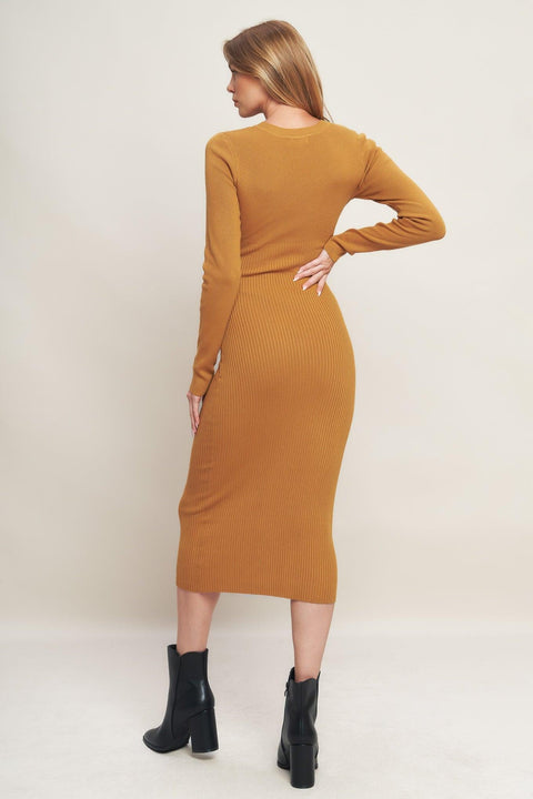 BE WITH YOU SWEATER MIDI DRESS