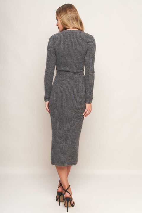 BE GOOD TO ME SWEATER MIDI DRESS