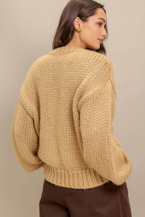 EARTHY TOUCH SWEATER KNIT TOP