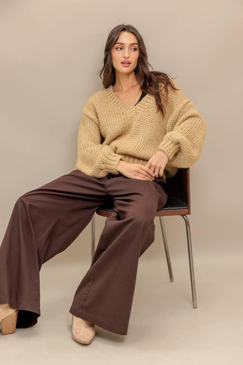EARTHY TOUCH SWEATER KNIT TOP