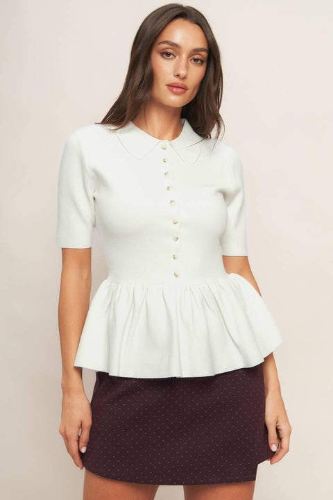 SWEET SERENADE CREAM WOVEN TOP