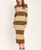 ESPRESSO & CREAM SWEATER KNIT MIDI DRESS