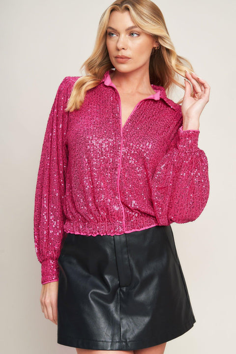 FREEDOM CALLS SEQUIN TOP