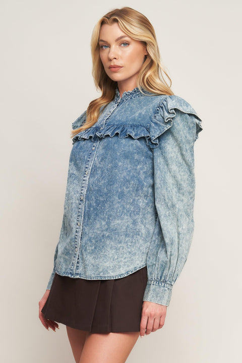 WESTERN CHIC DENIM TOP