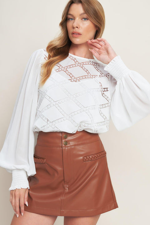 WEEKEND WANDERER WOVEN TOP