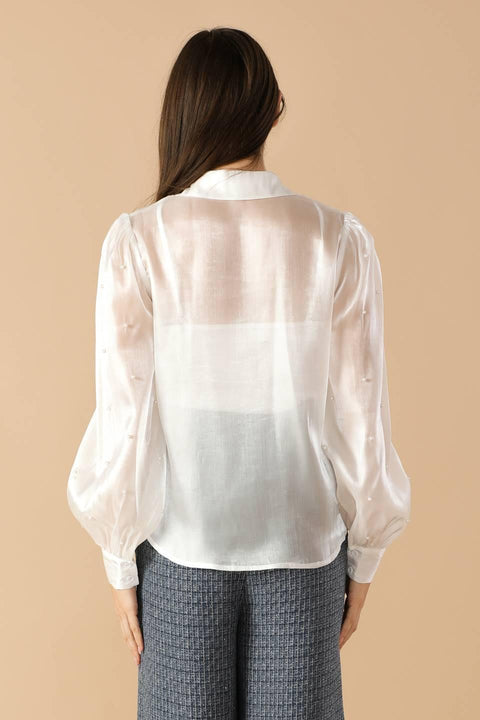 GIRL ON THE GO ORGANZA TOP