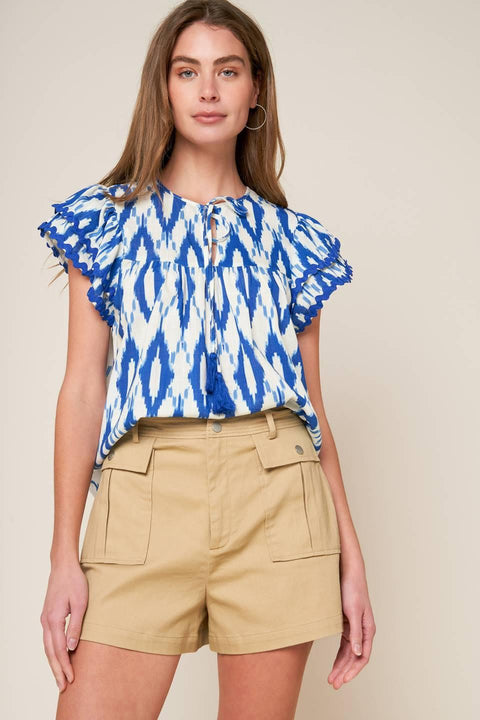 EFFORTLESS SELECTION WOVEN TOP