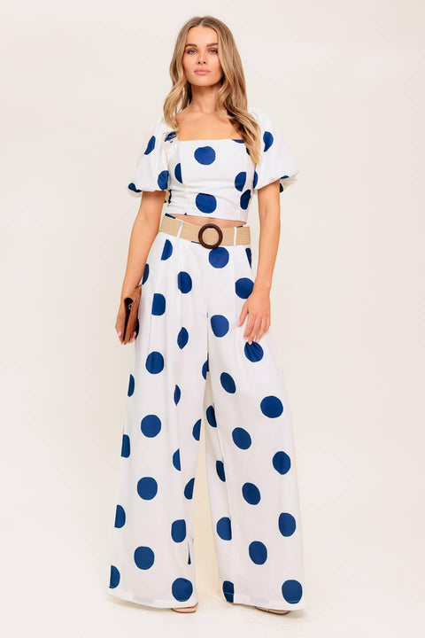 COCONUT KISS  NAVY TOP AND PANT SET