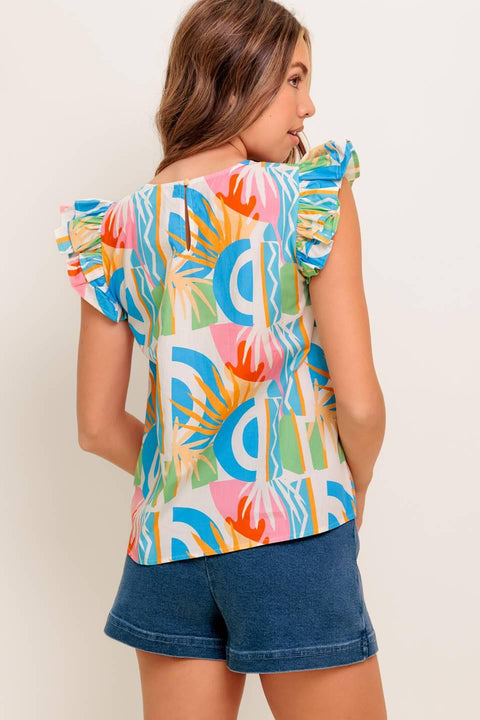 VACATION STATE OF MIND WOVEN TOP