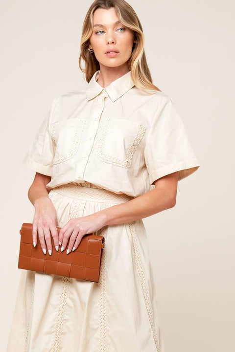 LAYTON CREAM WOVEN TOP