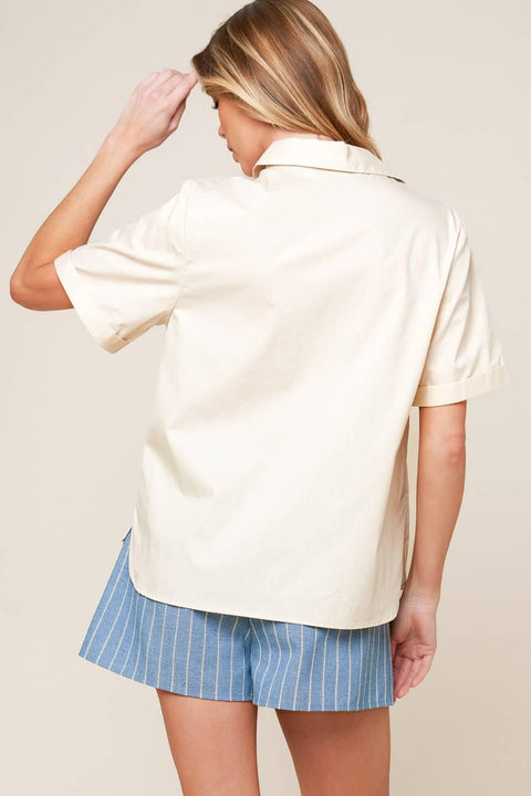 LAYTON CREAM WOVEN TOP