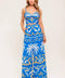 EVENING BLUE WOVEN CROP TOP AND PANT SET