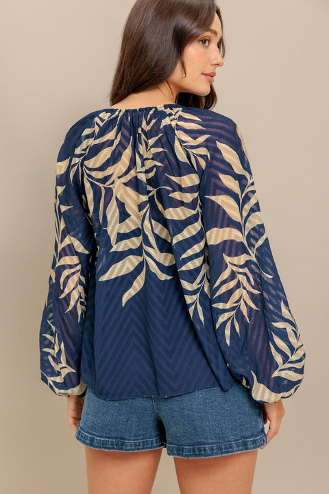 MIDNIGHT WALK  WOVEN TOP