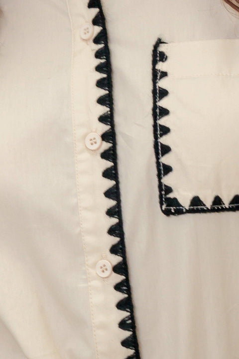 MONO EDGE WOVEN TOP