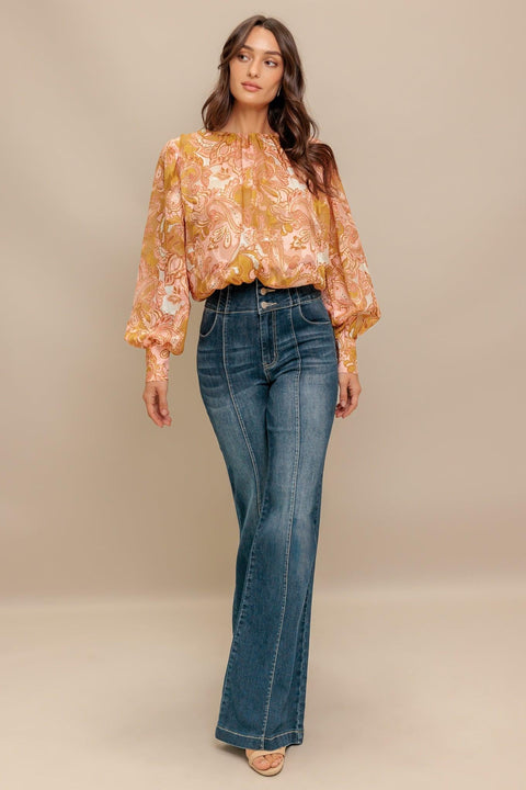 PAISLEY BREEZE  WOVEN JACQUARD TOP
