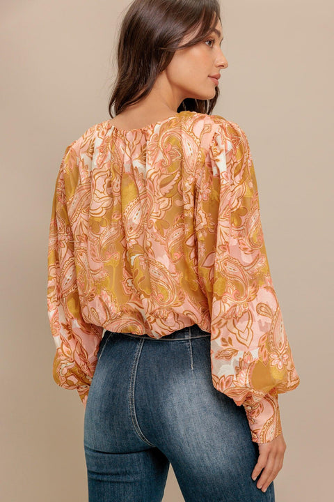 PAISLEY BREEZE  WOVEN JACQUARD TOP
