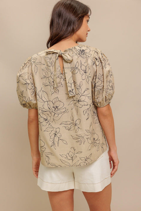 BOTANICAL LUXE WOVEN TOP