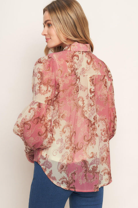 ROCOCO ROSE WOVEN TOP