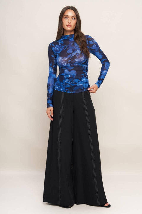 ILLUMINATED PETAL POWER MESH TOP