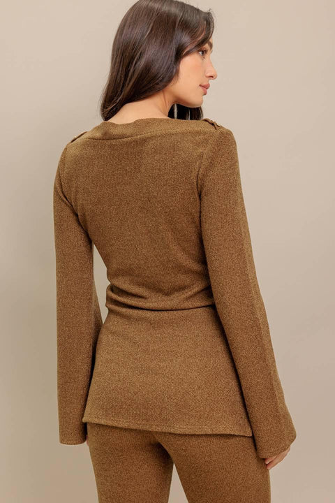FLARE TOUCH SOLID TUNIC TOP