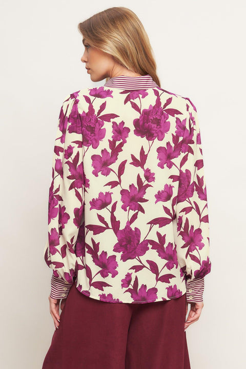SWEET BOTANICAL CHARM WOVEN TOP