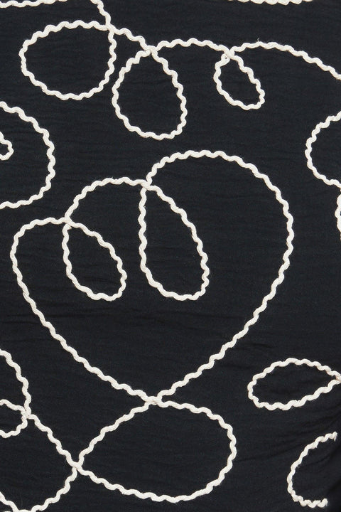 BLACK CANVAS WOVEN TOP