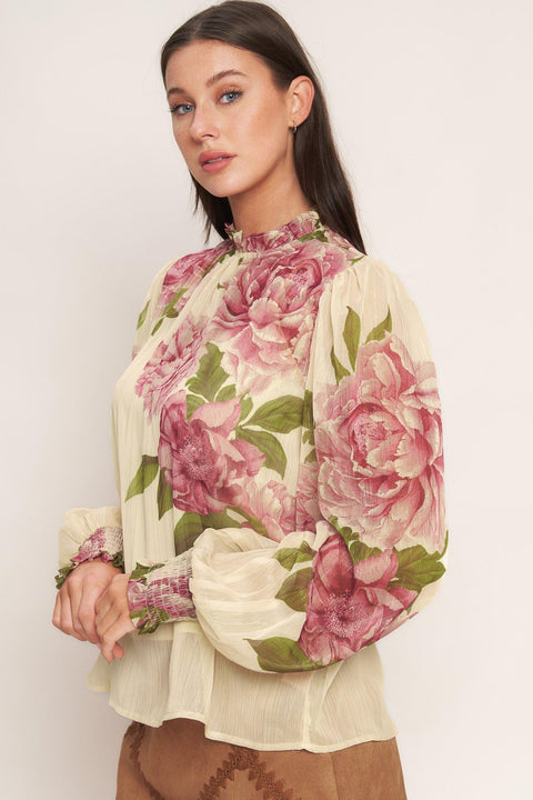 ROMANTIC HERITAGE WOVEN TOP