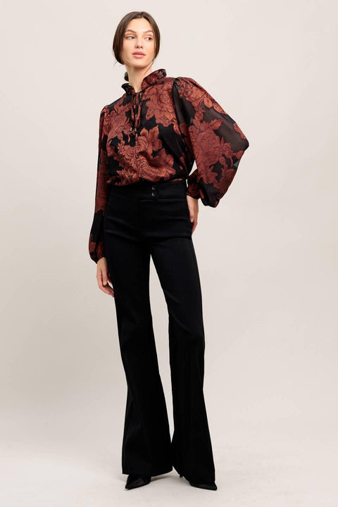 JUST DARK ENOUGH TO FEEL SPECIAL WOVEN TOP