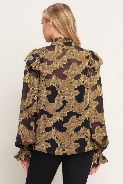 SHADOW GLINT WOVEN TOP