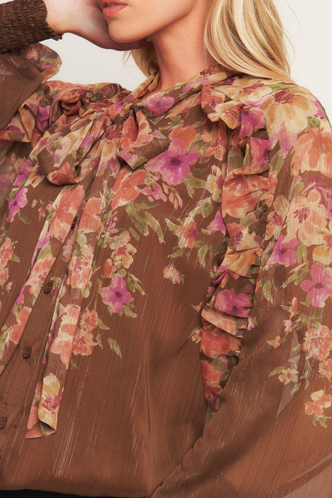 EARTHLY ROMANCE WOVEN TOP