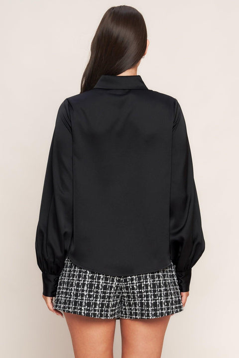 BLACK ORBIT WOVEN TOP