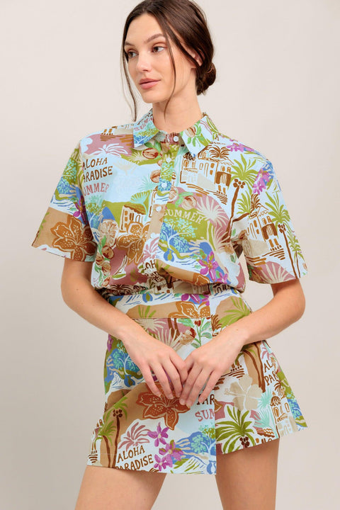 SUNSHINE GETAWAY WOVEN TOP