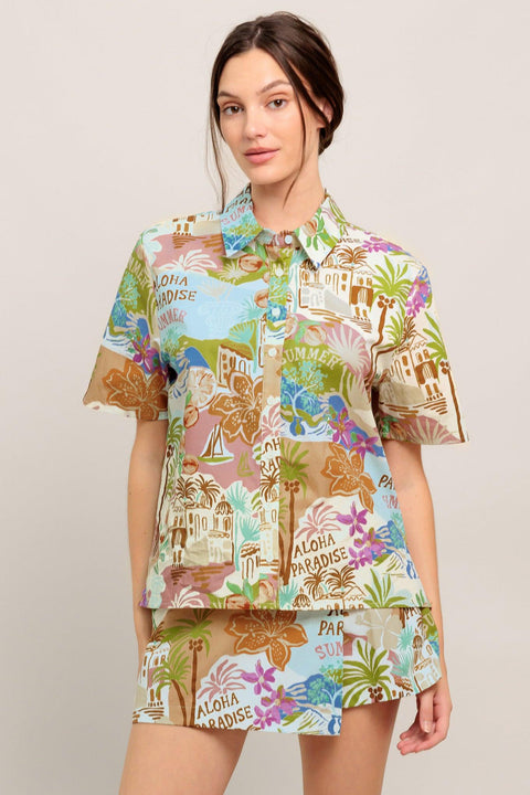 SUNSHINE GETAWAY WOVEN TOP