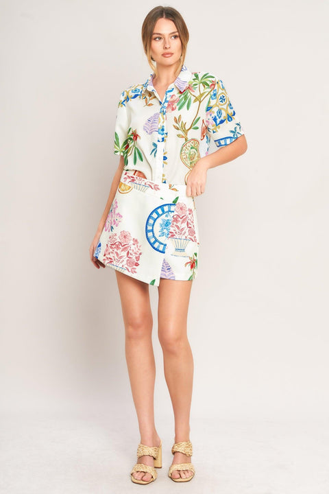 SUMMER PORCELAIN WOVEN TOP