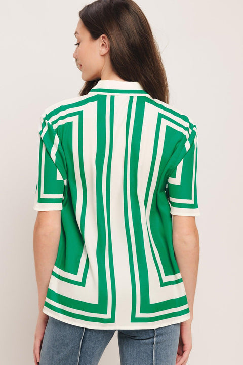 RIVIERA STRIPE WOVEN TOP