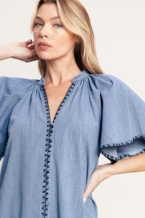 WEEKEND WANDERER WOVEN TOP