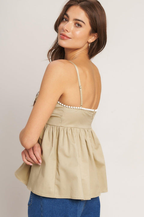 SLEEK TEMPTATION WOVEN TOP